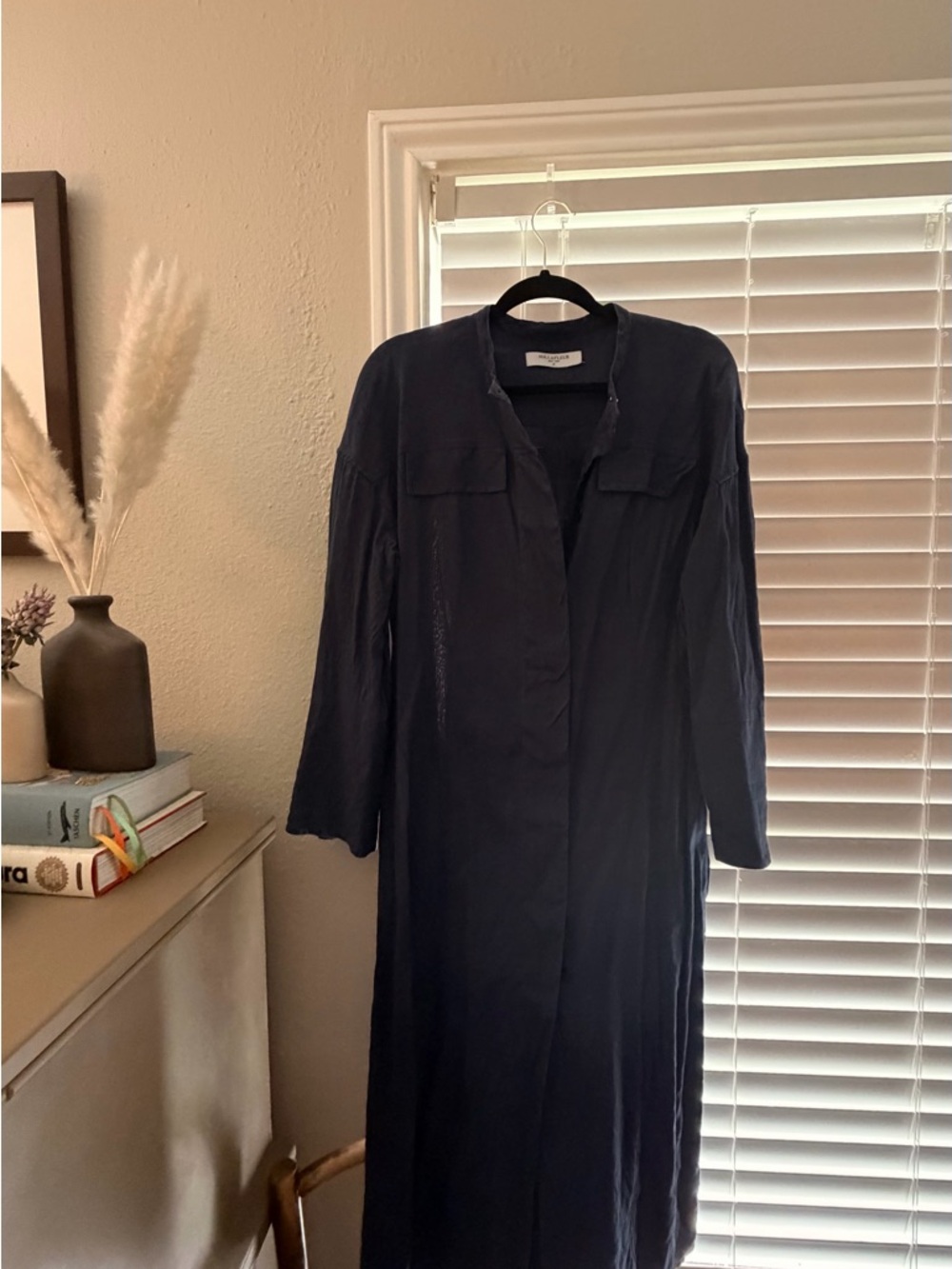 MM Lafleur Navy Maxi Shirt Dress